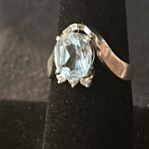 Lady’s Blue Topaz and Sterling Ring
